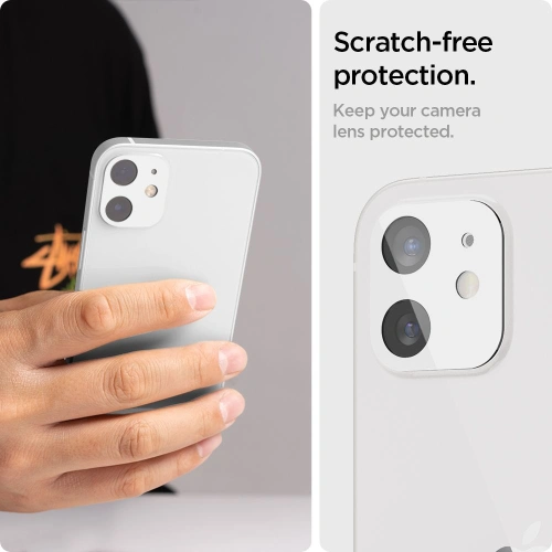 Sticlă temperată pentru aparat Spigen Optik Camera Lens Apple iPhone 12 Alb