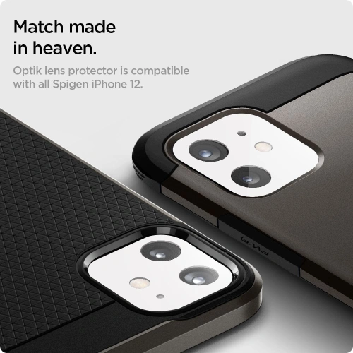 Sticlă temperată pentru aparat Spigen Optik Camera Lens Apple iPhone 12 Alb