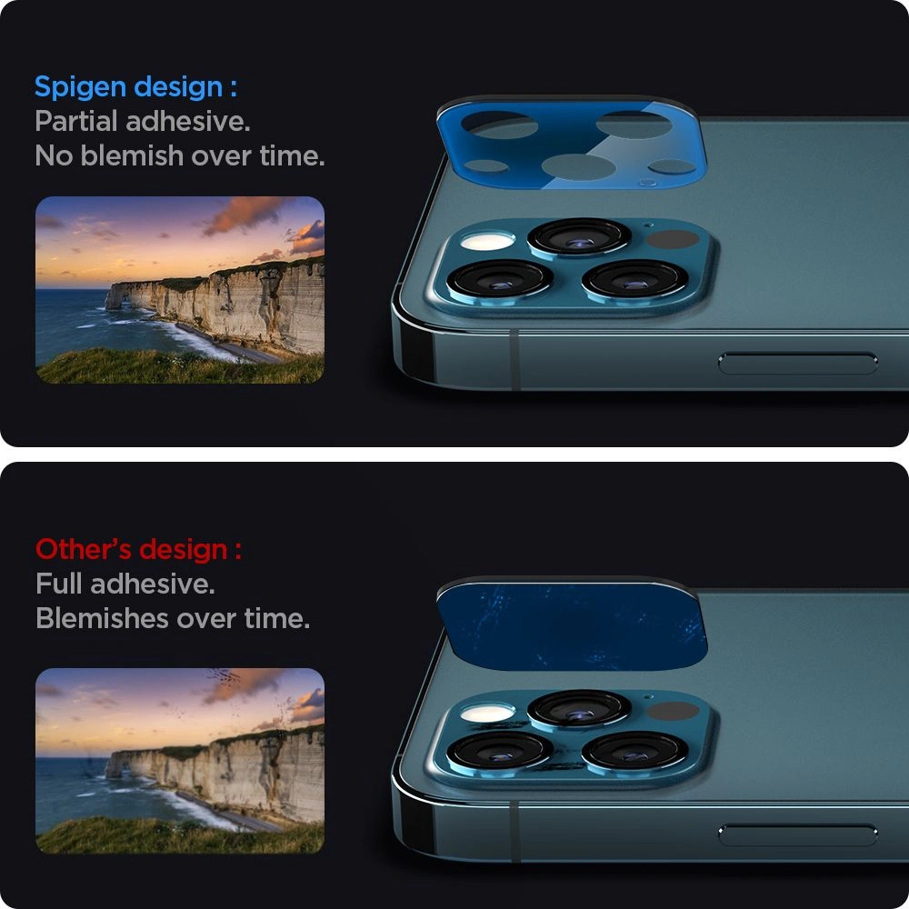 Szkło hartowane na aparat Spigen Optik Camera Lens Apple iPhone 12 Pro Pacific Blue