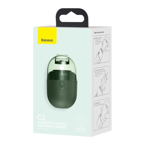 Kup Aspirator mini de birou fără fir Baseus Capsule C2, 700Pa, cu baterie 2xAA (verde) - BSU2703GRN - {ean13} - Sklep Home Screen