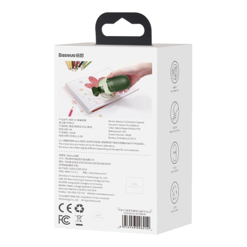 Kup Aspirator mini de birou fără fir Baseus Capsule C2, 700Pa, cu baterie 2xAA (verde) - BSU2703GRN - {ean13} - Sklep Home Screen