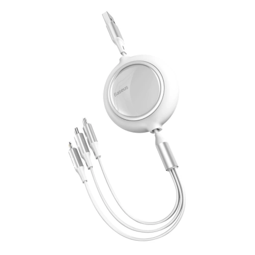 Kup Kabel USB 3w1 Baseus Bright Mirror, micro USB / Lightning / USB-C, plochý, 3.5A, 1.2m (bílá) - BSU2708WHT - {ean13} - Sklep Home Screen