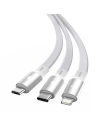 Kup Kabel USB 3w1 Baseus Bright Mirror, micro USB / Lightning / USB-C, plochý, 3.5A, 1.2m (bílá) - BSU2708WHT - {ean13} - Sklep Home Screen