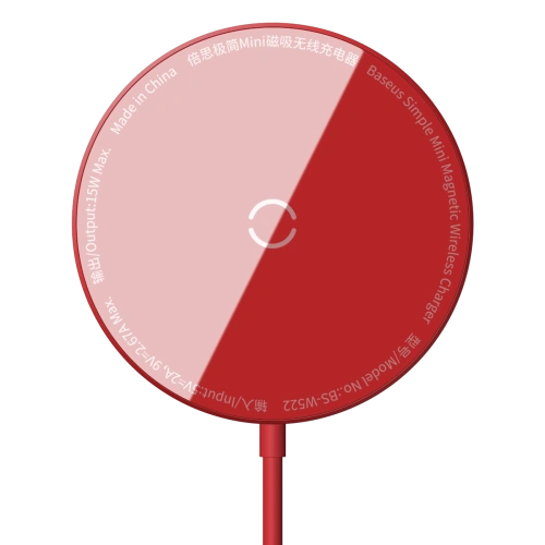 Buy Baseus Simple Mini Wireless Charger MagSafe, 15W (red) - BSU2711RED - {ean13} - Home Screen Store Europe