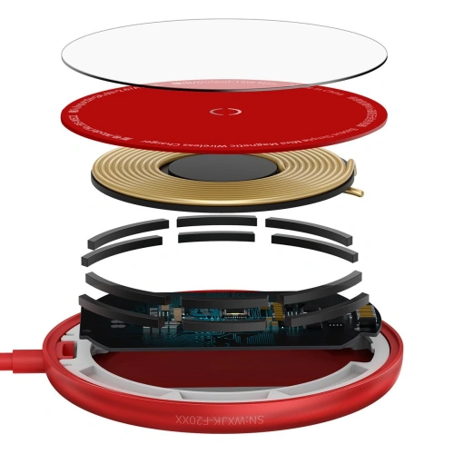 Buy Baseus Simple Mini Wireless Charger MagSafe, 15W (red) - BSU2711RED - {ean13} - Home Screen Store Europe