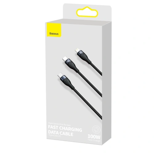 Kup Kabel USB-C Baseus Flash Series 2w1 USB-C / Lightning, 100W, 1.2m (černý) - BSU2713BLK - {ean13} - Sklep Home Screen