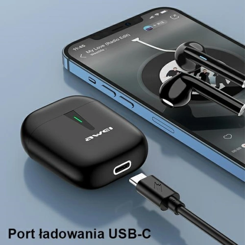 Kup AWEI căști Bluetooth 5.0 T21 TWS + stație de docare negru/black - AWEI065BLK - {ean13} - Sklep Home Screen