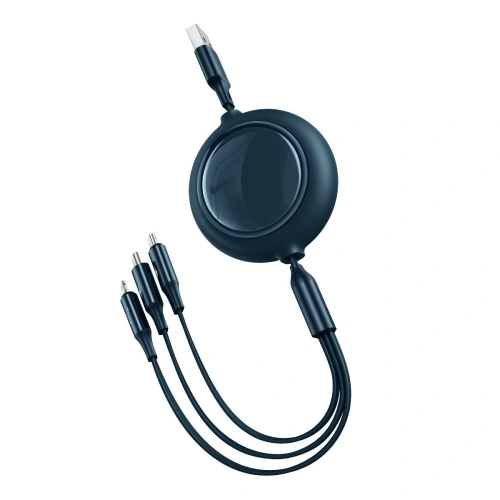 Kup Baseus 1.2m USB 3-in-1-Kabel Bright Mirror, micro USB / Lightning / USB-C, flach, 3,5A, (blau) - BSU2725BLU - {ean13} - Sklep Home Screen