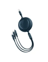 Baseus 1.2m USB 3-in-1-Kabel Bright Mirror, micro USB / Lightning / USB-C, flach, 3,5A, (blau)
