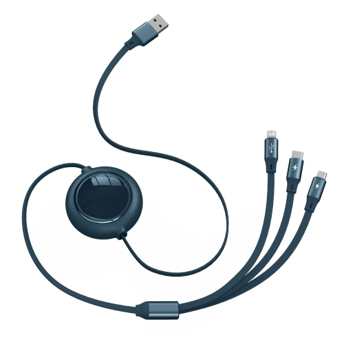 Kup Baseus 1.2m USB 3-in-1-Kabel Bright Mirror, micro USB / Lightning / USB-C, flach, 3,5A, (blau) - BSU2725BLU - {ean13} - Sklep Home Screen