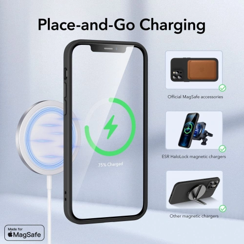 Kup Tok ESR Cloud Soft MagSafe Apple iPhone 12 Pro Fekete - ESR329BLK - {ean13} - Sklep Home Screen