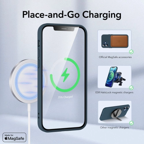 Etui ESR Cloud Soft MagSafe Apple iPhone 12 Kék