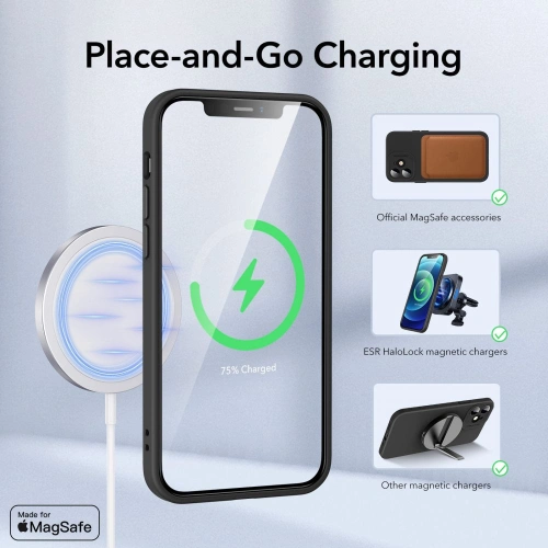 Etui ESR Cloud Soft MagSafe Apple iPhone 12 Fekete