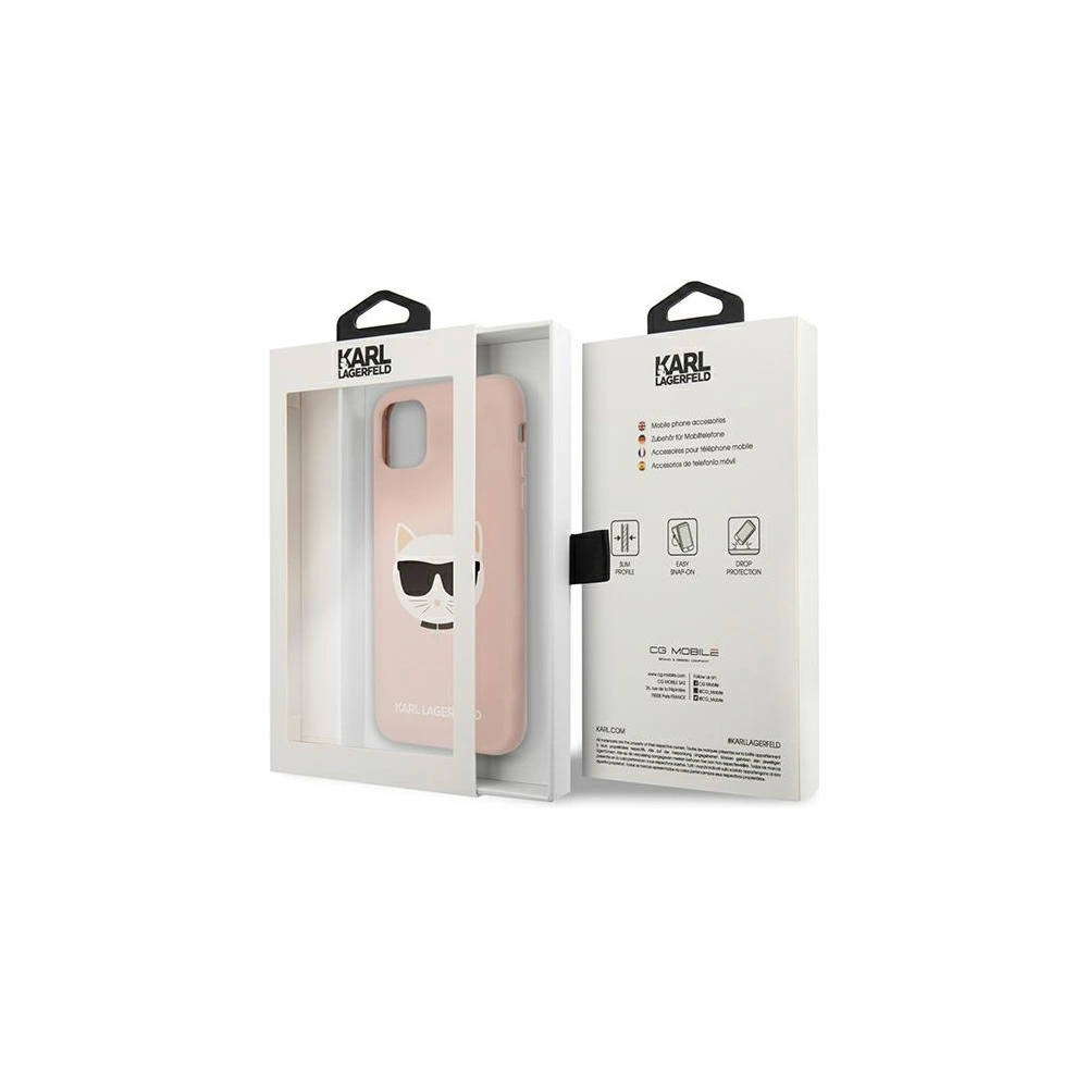 Etui Karl Lagerfeld KLHCN61SLCHLP Apple iPhone 11 hardcase jasno różowy/light pink Silicone Choupette