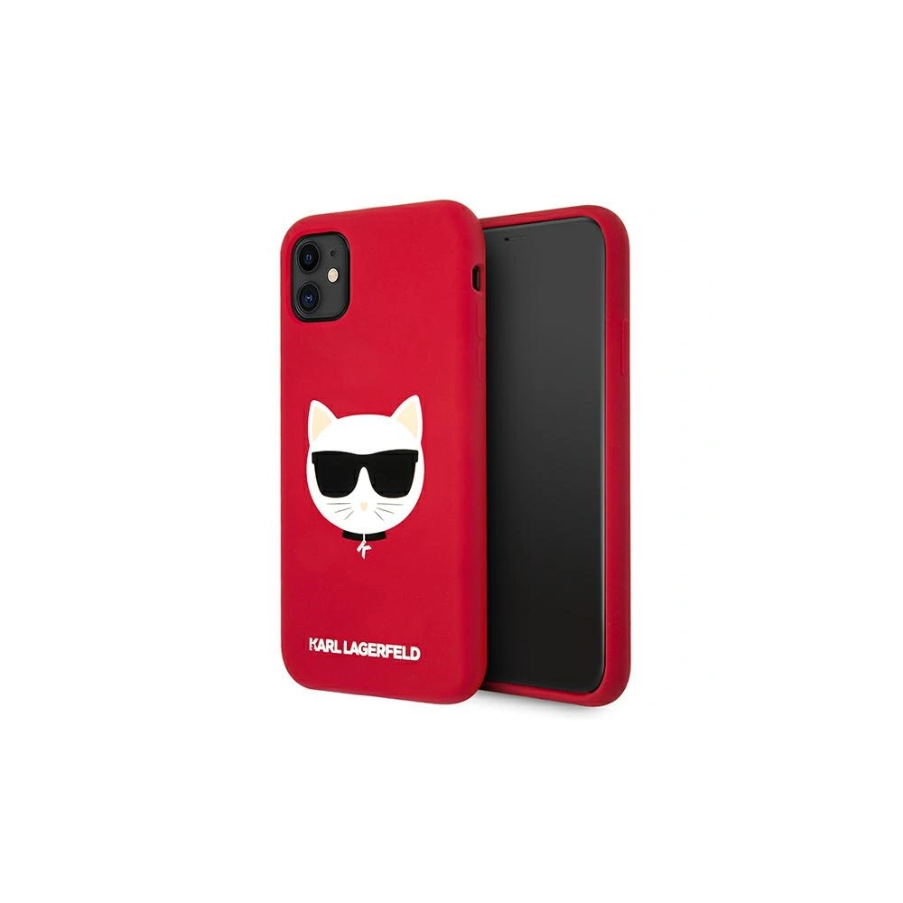 Etui Karl Lagerfeld KLHCN61SLCHRE Apple iPhone 11 hardcase czerwony/red Silicone Choupette