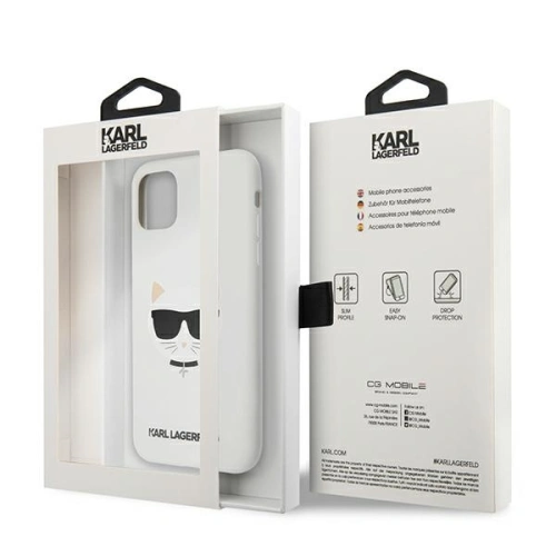 Kup Etui Karl Lagerfeld KLHCN61SLCHWH Apple iPhone 11 hardcase biały/white Silicone Choupette - KLD548WHT - {ean13} - Sklep Home Screen