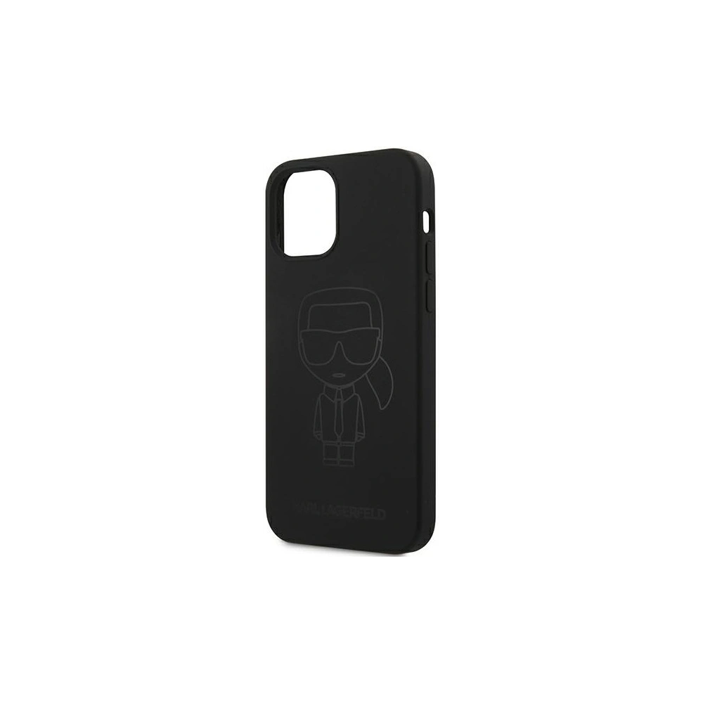 Etui Karl Lagerfeld KLHCP12LSILTTBK Apple iPhone 12 Pro Max czarny/black Silicone Ikonik Outline