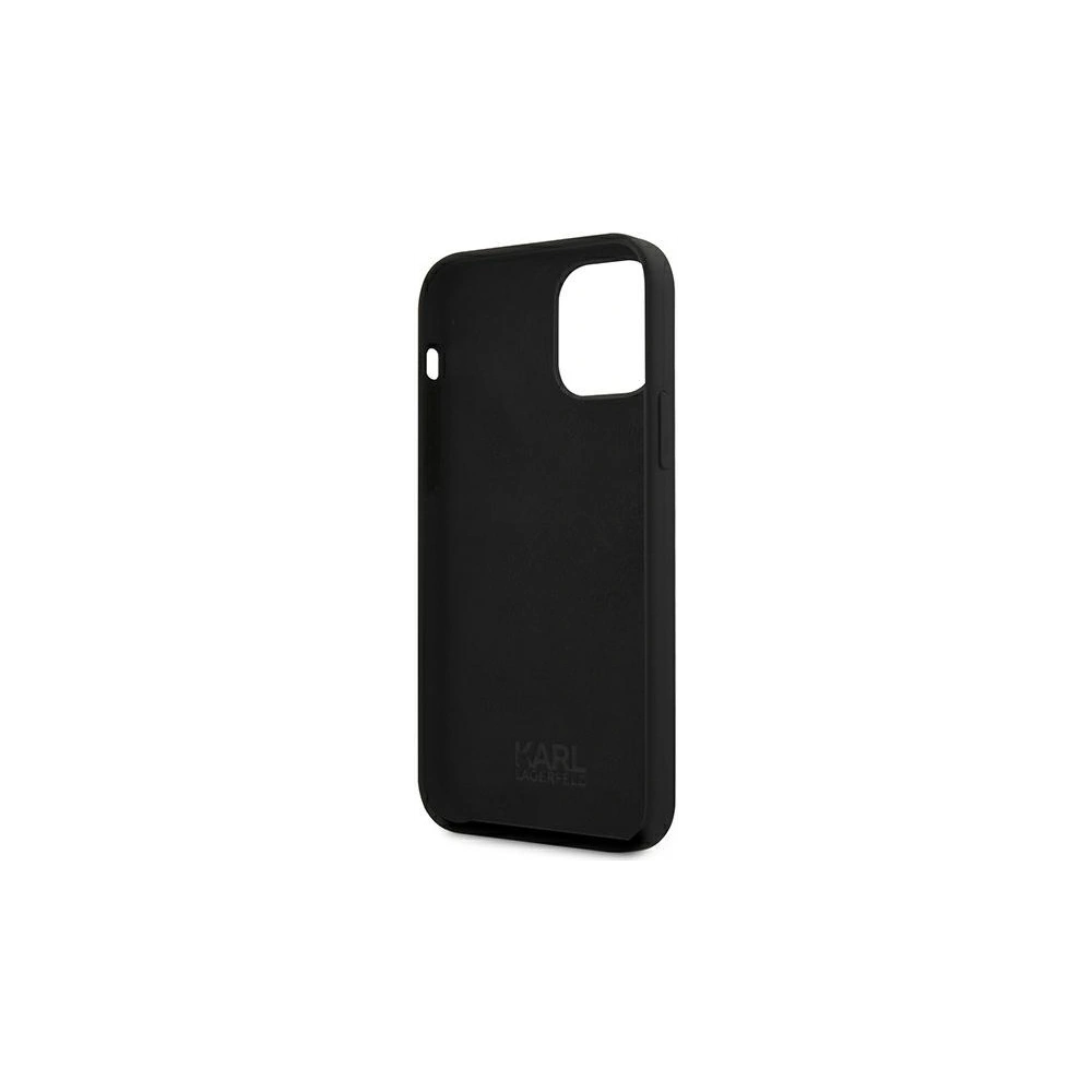 Etui Karl Lagerfeld KLHCP12LSILTTBK Apple iPhone 12 Pro Max czarny/black Silicone Ikonik Outline