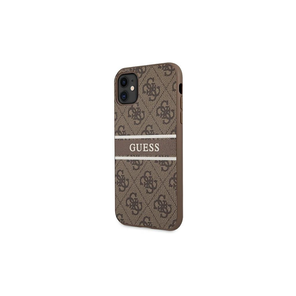 Etui Guess GUHCN614GDBR Apple iPhone 11 brązowy/brown hardcase 4G Stripe