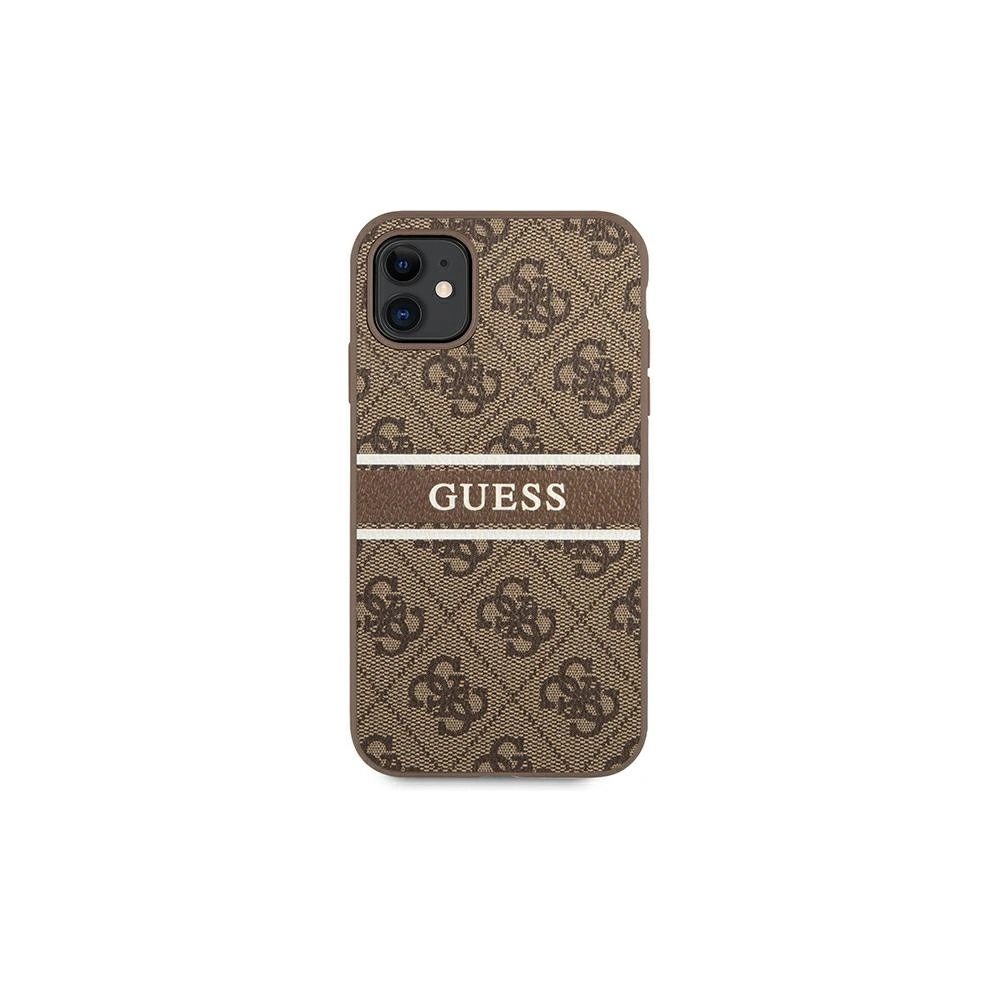 Etui Guess GUHCN614GDBR Apple iPhone 11 brązowy/brown hardcase 4G Stripe