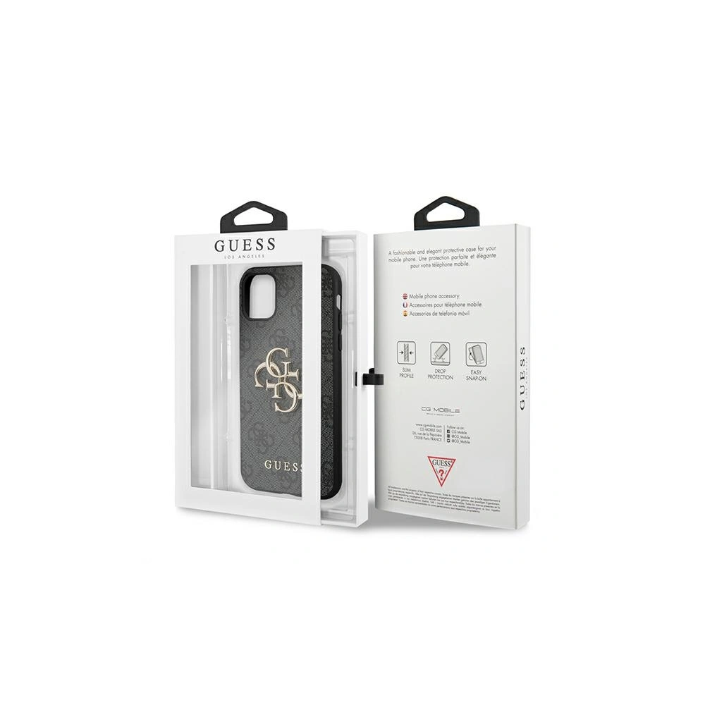 Etui Guess GUHCN614GMGGR Apple iPhone 11 szary/grey hardcase 4G Big Metal Logo