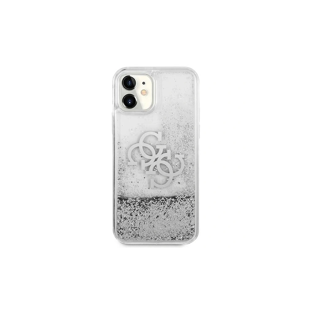 Etui Guess GUHCN61LG4GSI Apple iPhone 11 srebrny/silver hardcase 4G Big Liquid Glitter