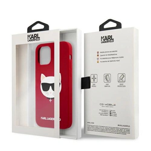 Buy Karl Lagerfeld KLHCP12LSLCHRE Apple iPhone 12 Pro Max hardcase red Silicone Choupette - KLD552RED - {ean13} - Home Screen Store Europe