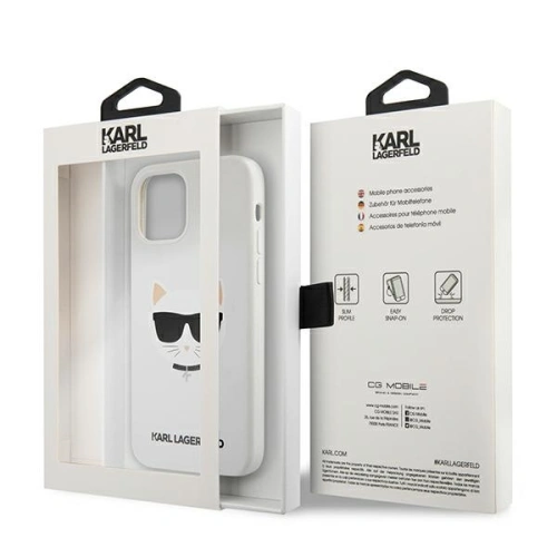 Kup Etui Karl Lagerfeld KLHCP12LSLCHWH Apple iPhone 12 Pro Max hardcase bílý/white Silicone Choupette - KLD553WHT - {ean13} - Sklep Home Screen