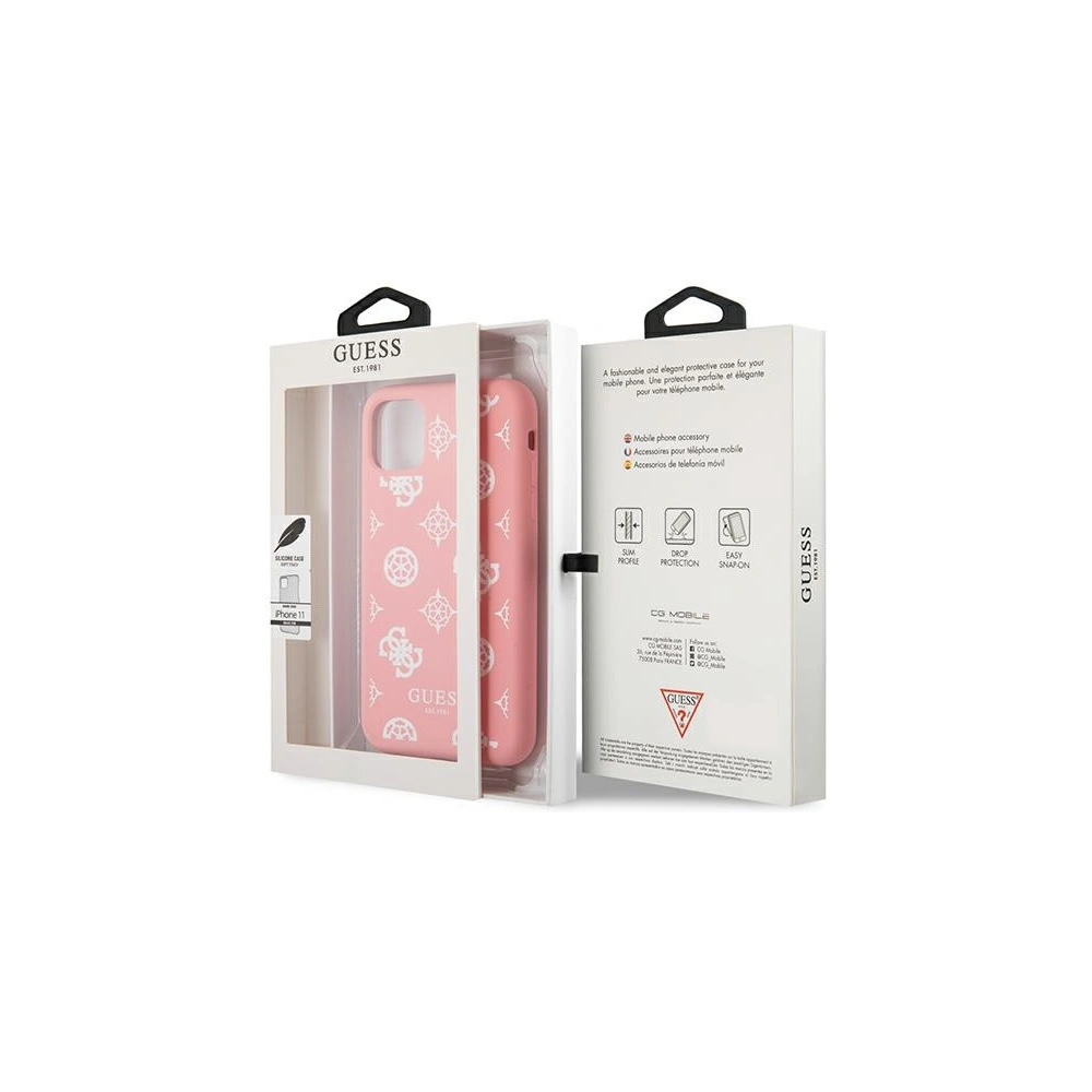 Etui Guess GUHCN61LSPEWPI Apple iPhone 11 różowy/pink hard case Peony Collection