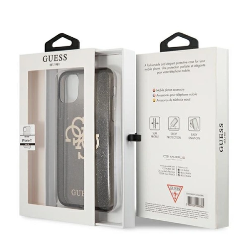 Kup Etui Guess GUHCN61PCUGL4GBK Apple iPhone 11 fekete/hard case Glitter 4G Big Logo - GUE1006BLK - {ean13} - Sklep Home Screen