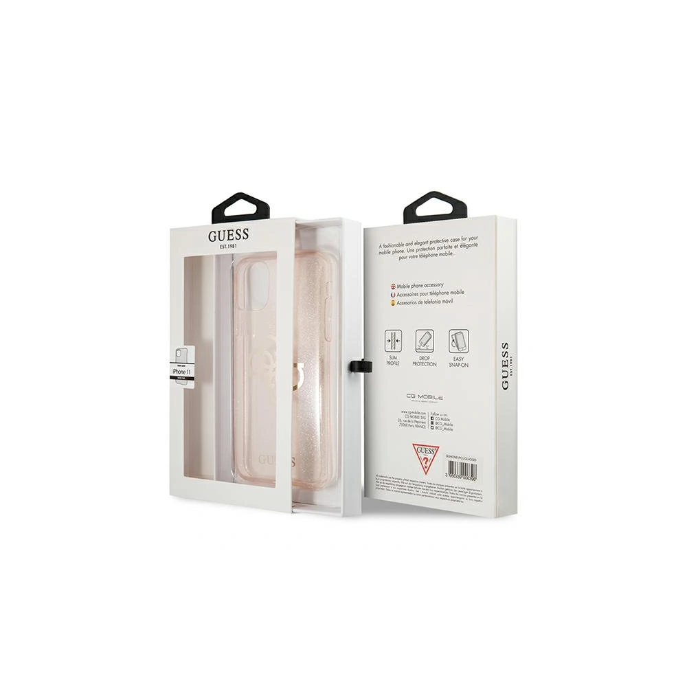 Etui Guess GUHCN61PCUGL4GGO Apple iPhone 11 złoty/gold hard case Glitter 4G Big Logo