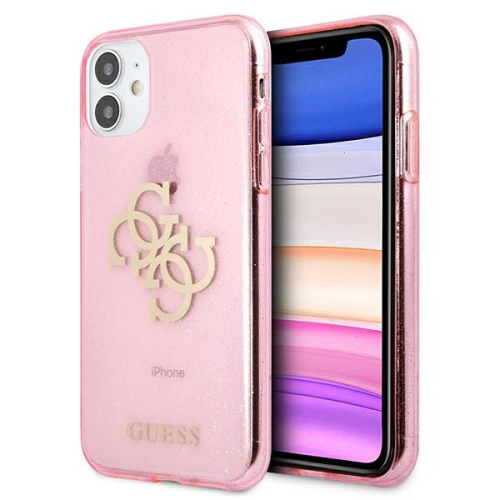 Kup Guess Apple Tasche GUHCN61PCUGL4GPI iPhone 11 rosa/rosa Hartschalenetui Glitter 4G Big Logo - GUE1008PNK - {ean13} - Sklep Home Screen