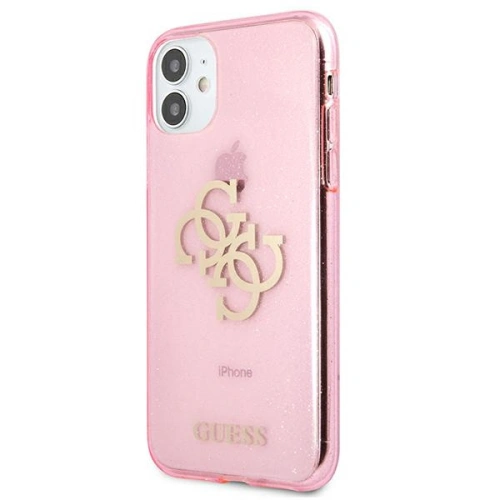 Kup Guess Apple Tasche GUHCN61PCUGL4GPI iPhone 11 rosa/rosa Hartschalenetui Glitter 4G Big Logo - GUE1008PNK - {ean13} - Sklep Home Screen