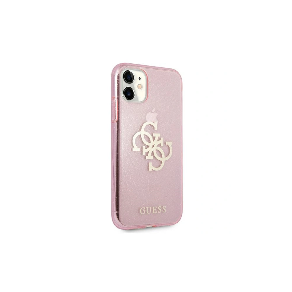 Etui Guess GUHCN61PCUGL4GPI Apple iPhone 11 różowy/pink hard case Glitter 4G Big Logo