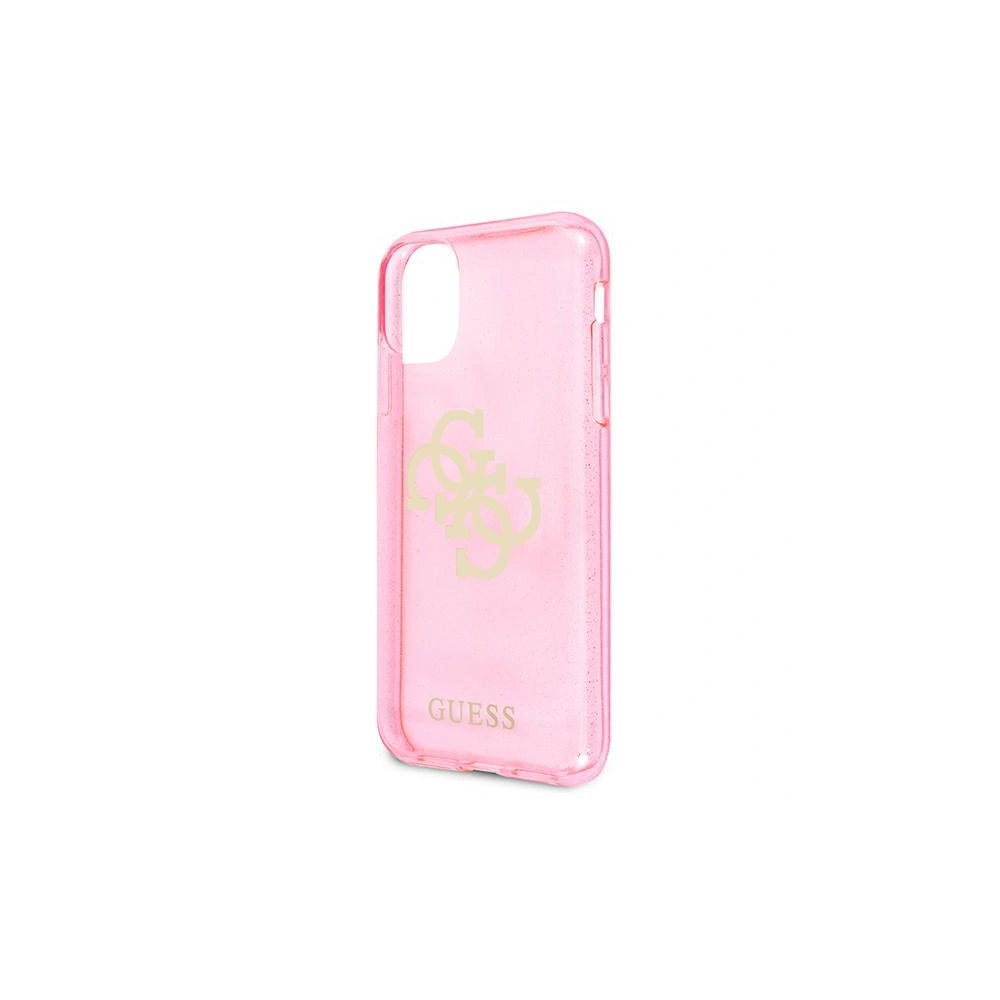 Etui Guess GUHCN61PCUGL4GPI Apple iPhone 11 różowy/pink hard case Glitter 4G Big Logo