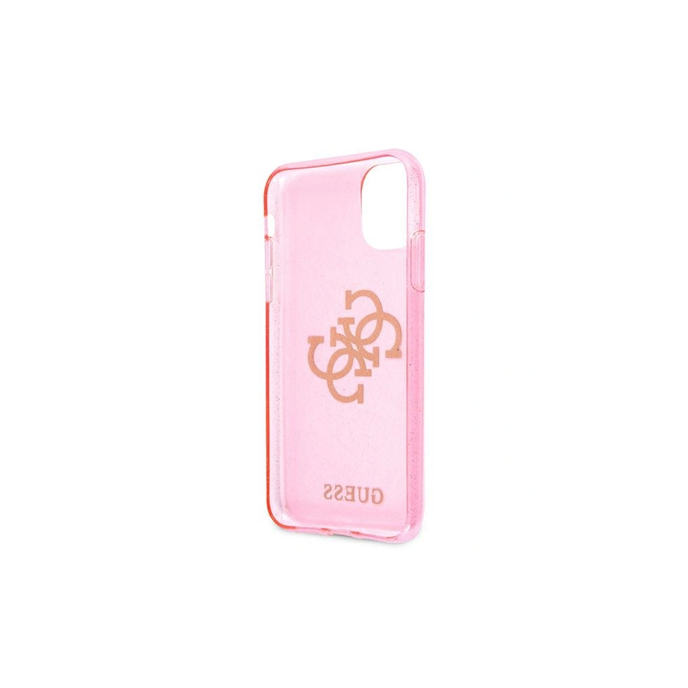 Etui Guess GUHCN61PCUGL4GPI Apple iPhone 11 różowy/pink hard case Glitter 4G Big Logo