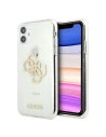Etui Guess GUHCN61PCUGL4GTR pentru Apple iPhone 11 carcasă dură transparentă Glitter 4G Big Logo