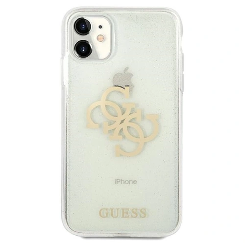 Kup Guess Apple Case GUHCN61PCUGL4GTR iPhone 11 transparentes Hartschalenetui Glitter 4G Big Logo - GUE1009CL - {ean13} - Sklep Home Screen