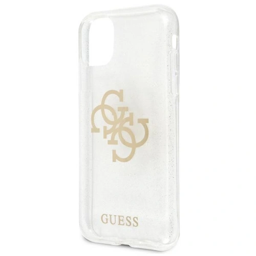 Kup Guess Apple Case GUHCN61PCUGL4GTR iPhone 11 transparentes Hartschalenetui Glitter 4G Big Logo - GUE1009CL - {ean13} - Sklep Home Screen