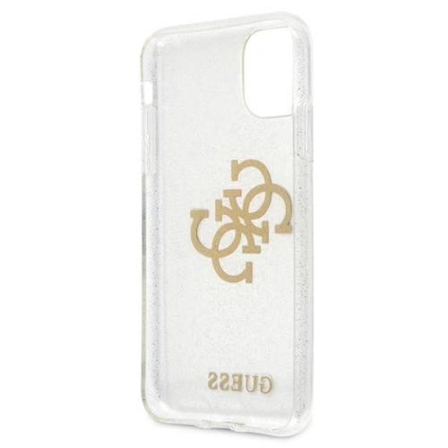 Kup Guess Apple Case GUHCN61PCUGL4GTR iPhone 11 transparentes Hartschalenetui Glitter 4G Big Logo - GUE1009CL - {ean13} - Sklep Home Screen