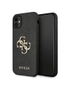 Guess GUHCN61SA4GGBK Apple iPhone 11 black hardcase Saffiano 4G Metal Logo