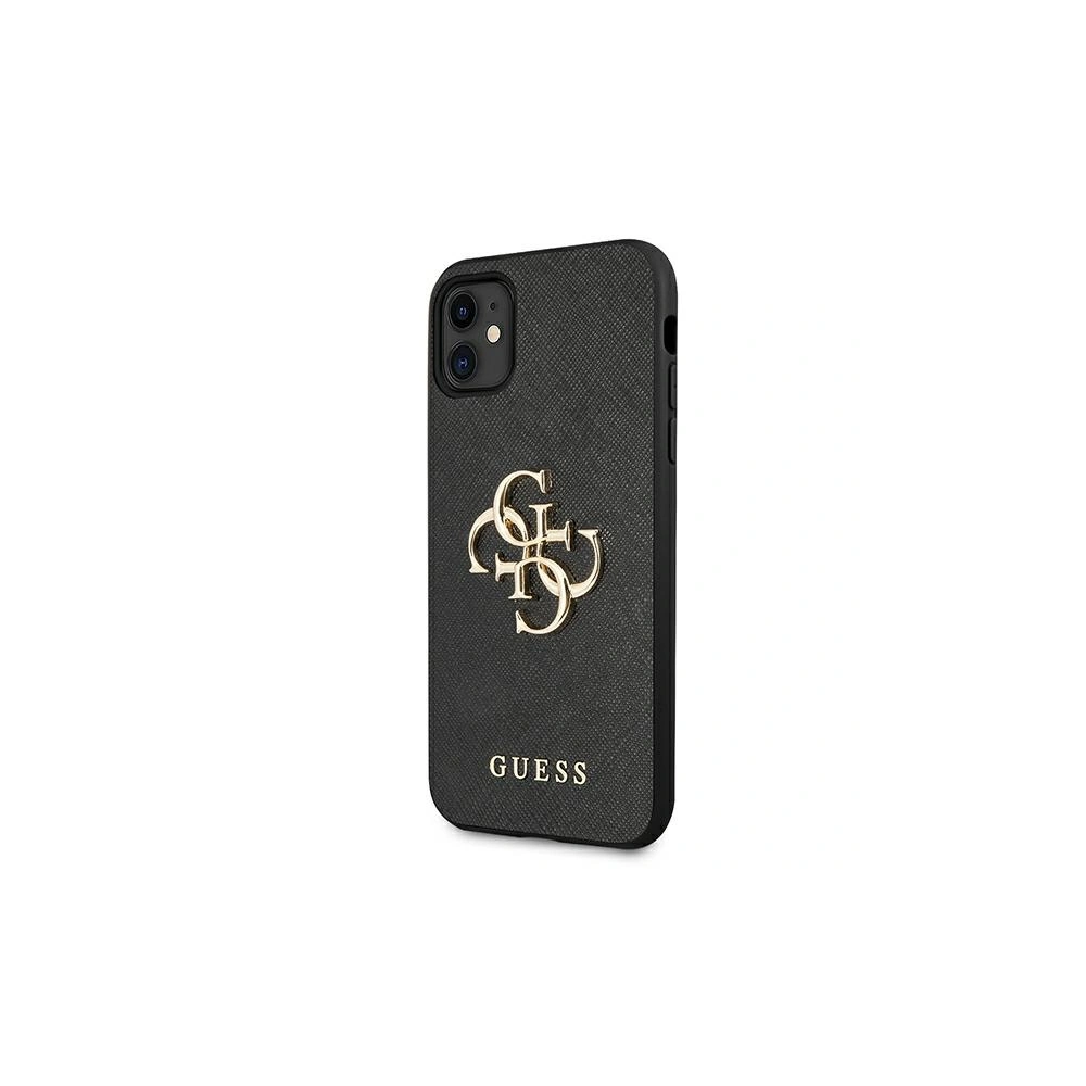 Etui Guess GUHCN61SA4GGBK Apple iPhone 11 czarny/black hardcase Saffiano 4G Metal Logo