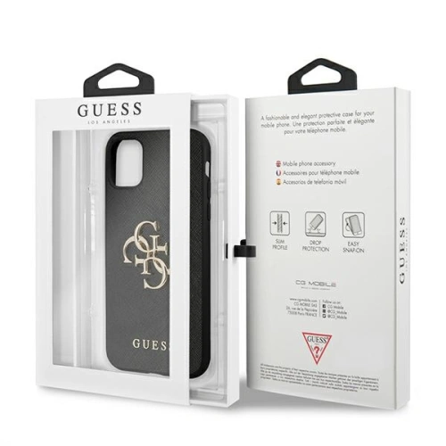 Kup Guess Apple Tasche GUHCN61SA4GGBK iPhone 11 schwarz/schwarz Hartschale Saffiano 4G Metall Logo - GUE1010BLK - {ean13} - Sklep Home Screen