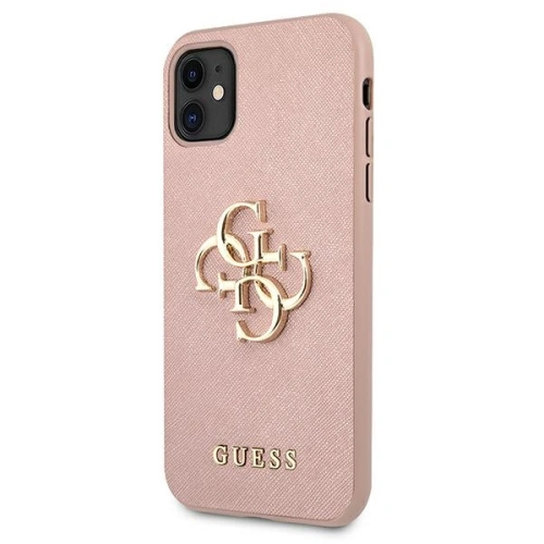 Kup Etui Guess GUHCN61SA4GGPI Apple iPhone 11 różowy/pink hardcase Saffiano 4G Metal Logo - GUE1011PNK - {ean13} - Sklep Home Screen