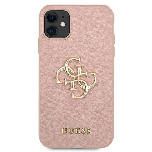 Kup Etui Guess GUHCN61SA4GGPI Apple iPhone 11 różowy/pink hardcase Saffiano 4G Metal Logo - GUE1011PNK - {ean13} - Sklep Home Screen