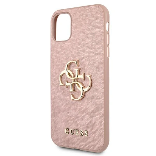 Kup Etui Guess GUHCN61SA4GGPI Apple iPhone 11 różowy/pink hardcase Saffiano 4G Metal Logo - GUE1011PNK - {ean13} - Sklep Home Screen