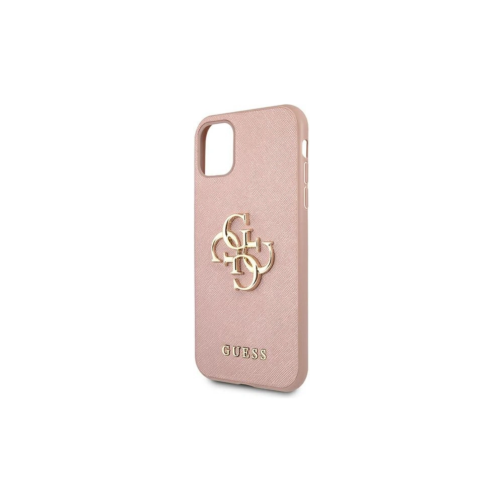 Etui Guess GUHCN61SA4GGPI Apple iPhone 11 różowy/pink hardcase Saffiano 4G Metal Logo