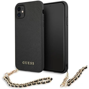 Kup Etui Guess GUHCN61SASGBK Apple iPhone 11 czarny/black hardcase Saffiano Chain - GUE1012BLK - {ean13} - Sklep Home Screen