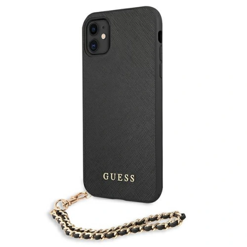 Kup Guess Apple Tasche GUHCN61SASGBK iPhone 11 schwarz/schwarz Hardcase Saffiano Chain - GUE1012BLK - {ean13} - Sklep Home Screen