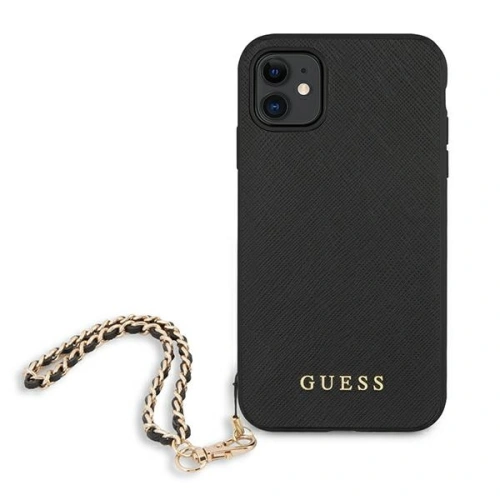 Kup Etui Guess GUHCN61SASGBK Apple iPhone 11 negru/black hardcase Saffiano Chain - GUE1012BLK - {ean13} - Sklep Home Screen